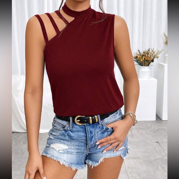 Boho cutout waffle knit tank top - Picture 5 of 12